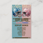 Blue & Pink American Football Helmet Baby Dusche Begleitkarte (Vorderseite)