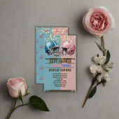 Blue & Pink American Football Helmet Baby Dusche Begleitkarte