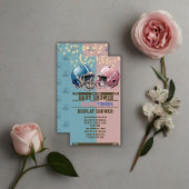 Blue & Pink American Football Helmet Baby Dusche Begleitkarte