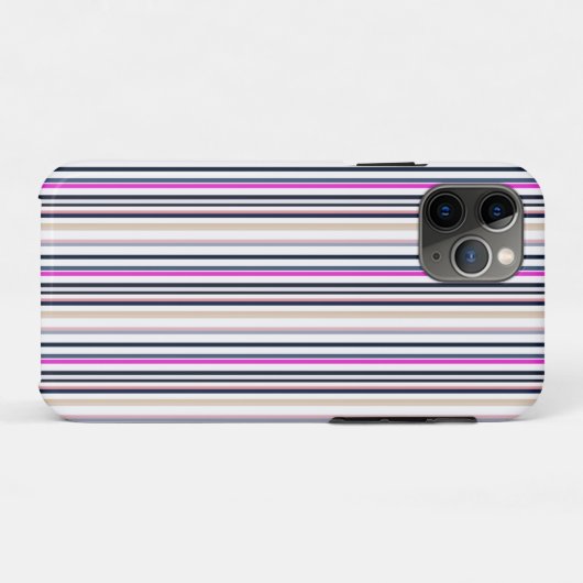 Blue Pink and Sand Stripes Case-Mate iPhone Hülle (Rückseite (Horizontal))