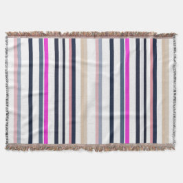 Blue Pink and Sand Stripes Decke
