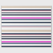 Blue Pink and Sand Stripes Geschenkpapier (Flach)