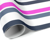 Blue Pink and Sand Stripes Geschenkpapier (Rolleneckpunkt)