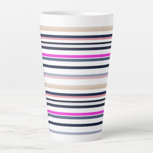 Blue Pink and Sand Stripes Milchtasse (Vorderseite)