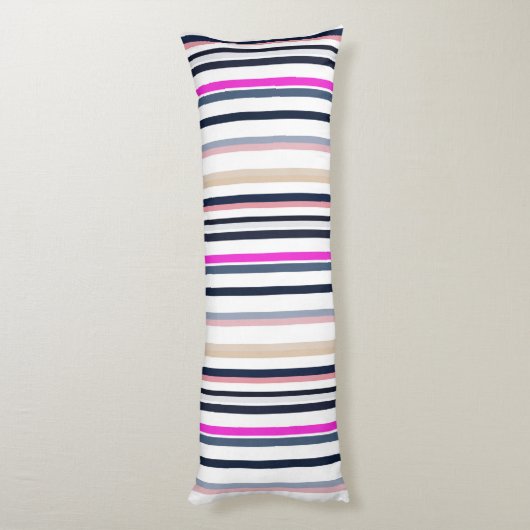 Blue Pink and Sand Stripes Seitenschläferkissen (Rückseite (Vertikal))