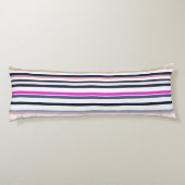 Blue Pink and Sand Stripes Seitenschläferkissen (Rückseite)