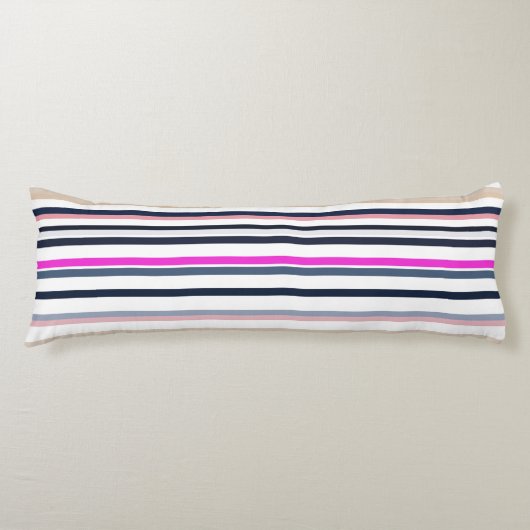 Blue Pink and Sand Stripes Seitenschläferkissen (Vorderseite)
