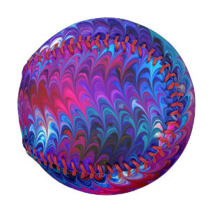 Blue Pink Aquamarin Abstrakt Marbella Ebru Kunst Baseball