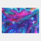 Blue Pink Aquamarin Abstrakt Marbella Ebru Kunst Geschenkpapier Set (Vorderseite 2)