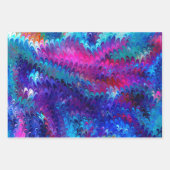 Blue Pink Aquamarin Abstrakt Marbella Ebru Kunst Geschenkpapier Set (Vorderseite)