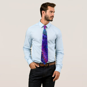 Blue Pink Aquamarin Abstrakt Marbella Ebru Kunst Krawatte