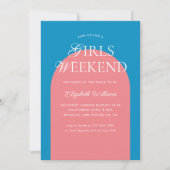 Blue Pink Arch Girls Weekend Junggeselinnen-Abschi Einladung (Vorderseite)
