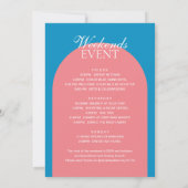 Blue Pink Arch Girls Weekend Junggeselinnen-Abschi Einladung (Rückseite)