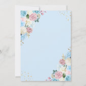 Blue & Pink Aschenputtel Fairytale Prinzessin Swee Einladung (Rückseite)