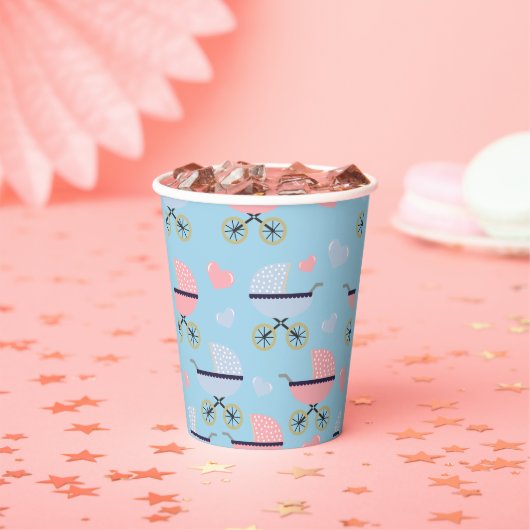 Blue/Pink Baby-Buggyen für Boy Paper Party Cups Pappbecher (Insitu)