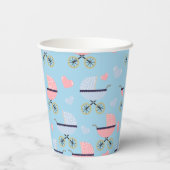 Blue/Pink Baby-Buggyen für Boy Paper Party Cups Pappbecher (Rückseite)
