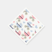 Blue/Pink Baby Buggyen Paper Party Napkin Serviette (Ecke)
