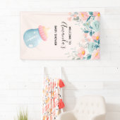 Blue & Pink Baby Flasche Niedlich Babydusche Banner (Insitu)