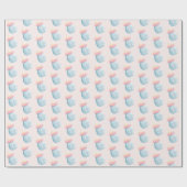 Blue & Pink Baby Flasche Niedlich Geschenkpapier (Flach)