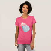 Blue & Pink Baby Flasche Niedlich T-Shirt (Vorne ganz)