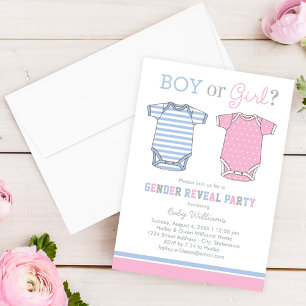 Blue Pink Baby Gender Reveal Party Einladung