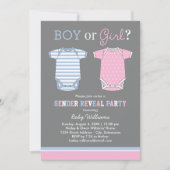 Blue Pink Baby Gender Reveal Party Einladung (Vorderseite)