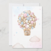 Blue Pink Bear Balloon Gender Reveal Baby Dusche Einladung (Rückseite)