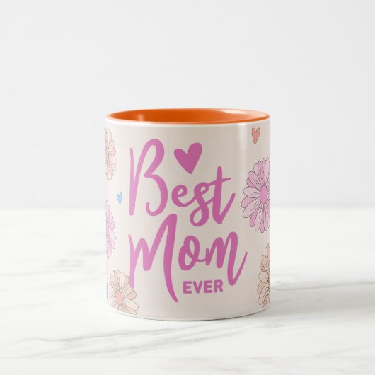 Blue Pink Best Mama Ever Mother Day Tasse (Mittel)