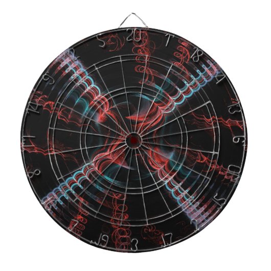 Blue Pink Black Abstrakt Spiral Fraktal Dart Board Dartscheibe (vorne)