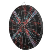 Blue Pink Black Abstrakt Spiral Fraktal Dart Board Dartscheibe (Vorderseite rechts)