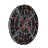 Blue Pink Black Abstrakt Spiral Fraktal Dart Board Dartscheibe (Vorderseite Links)