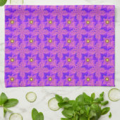 Blue Pink Blume in 3D , Artdeco Geschirrtuch (Gefaltet)