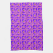 Blue Pink Blume in 3D , Artdeco Geschirrtuch (Vertikal)