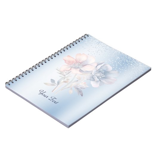 Blue Pink Blume Notebook Notizblock (Linke Seite)