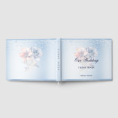 Blue Pink Blumen Guest Book Gästebuch (Voll)