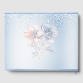 Blue Pink Blumen Guest Book Gästebuch (Rückseite)
