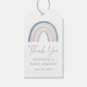 Blue Pink Boho Rainbow Baby Dusche Geschenkanhänger (Vorderseite)