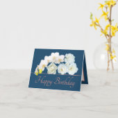 Blue Pink Bouquet Weiße Blume Happy Birthday Karte (Gelbe Blume)