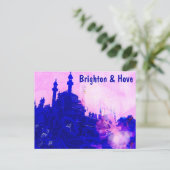 Blue & Pink Brighton Pavillon Screenprint Postkarte (Stehend Vorderseite)