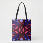 Blue Pink Brown Geometric Art Déco Mustershop Tasche (Vorderseite)