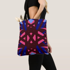 Blue Pink Brown Geometric Art Déco Mustershop Tasche