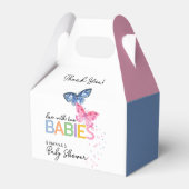 Blue & Pink Butterfly Twins Baby Dusche Vielen Dan Geschenkschachtel (Vorderseite)
