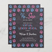 Blue Pink Chalkboard Virtual Gender Reveve (Vorne/Hinten)
