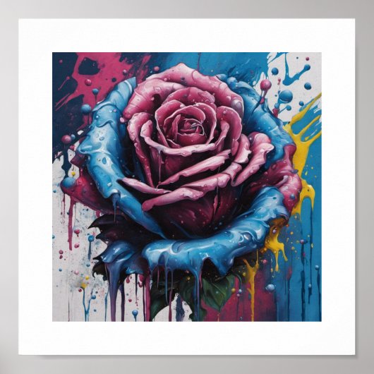 Blue Pink Chaos Rosen Poster (Vorne)