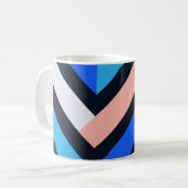 Blue Pink Chevron Geometric Pattern Kaffeetasse (Vorderseite Links)