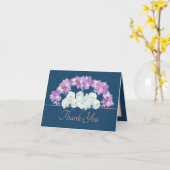 Blue Pink Chic Rose Crocuses Garland Vielen Dank Karte (Gelbe Blume)