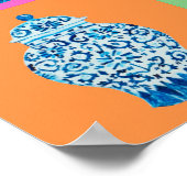 Blue Pink Chinoiserie Ginger Jakar Kunstdruck Poster (Ecke)