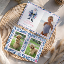 Blue Pink Chinoiserie Sentiero in Cresta: Monte Ta Feiertagskarte