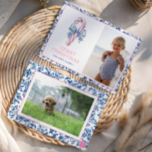 Blue & Pink Chinoiserie Toile Weihnachts Candy Can