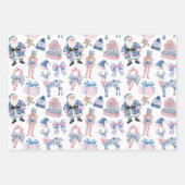 Blue & Pink Chinoiserie Weihnachten Geschenkpapier Set (Vorderseite 2)